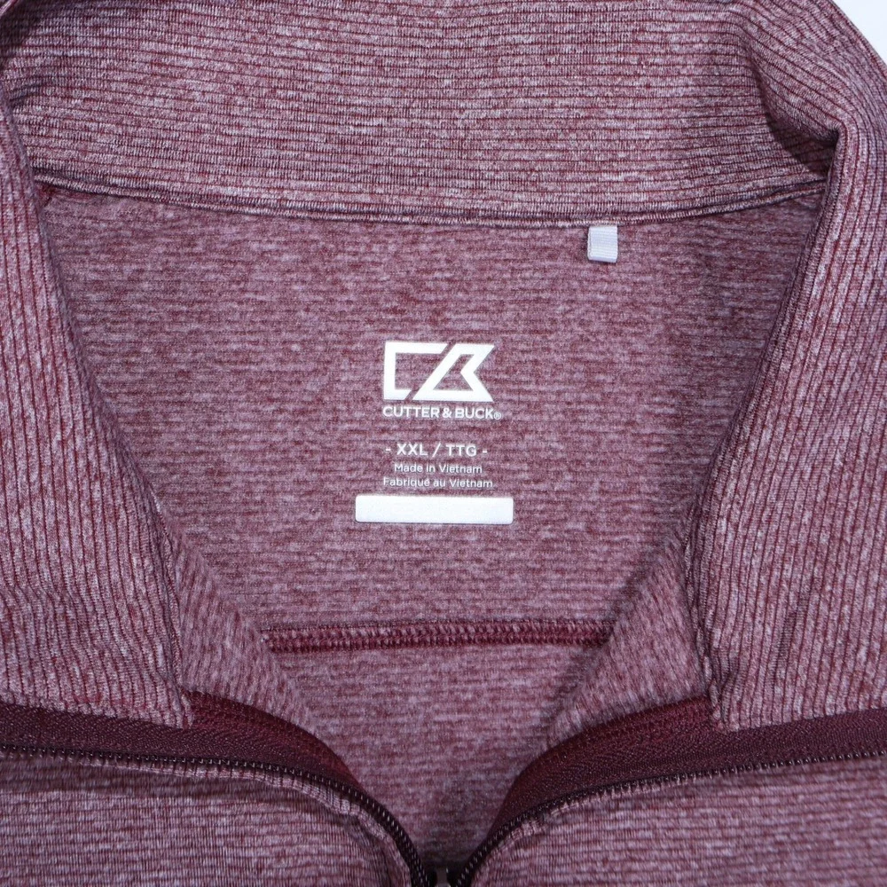 Cutter & Buck Virginia Tech Mens Quarter Zip Pullover Maroon Heather XXL Hokies